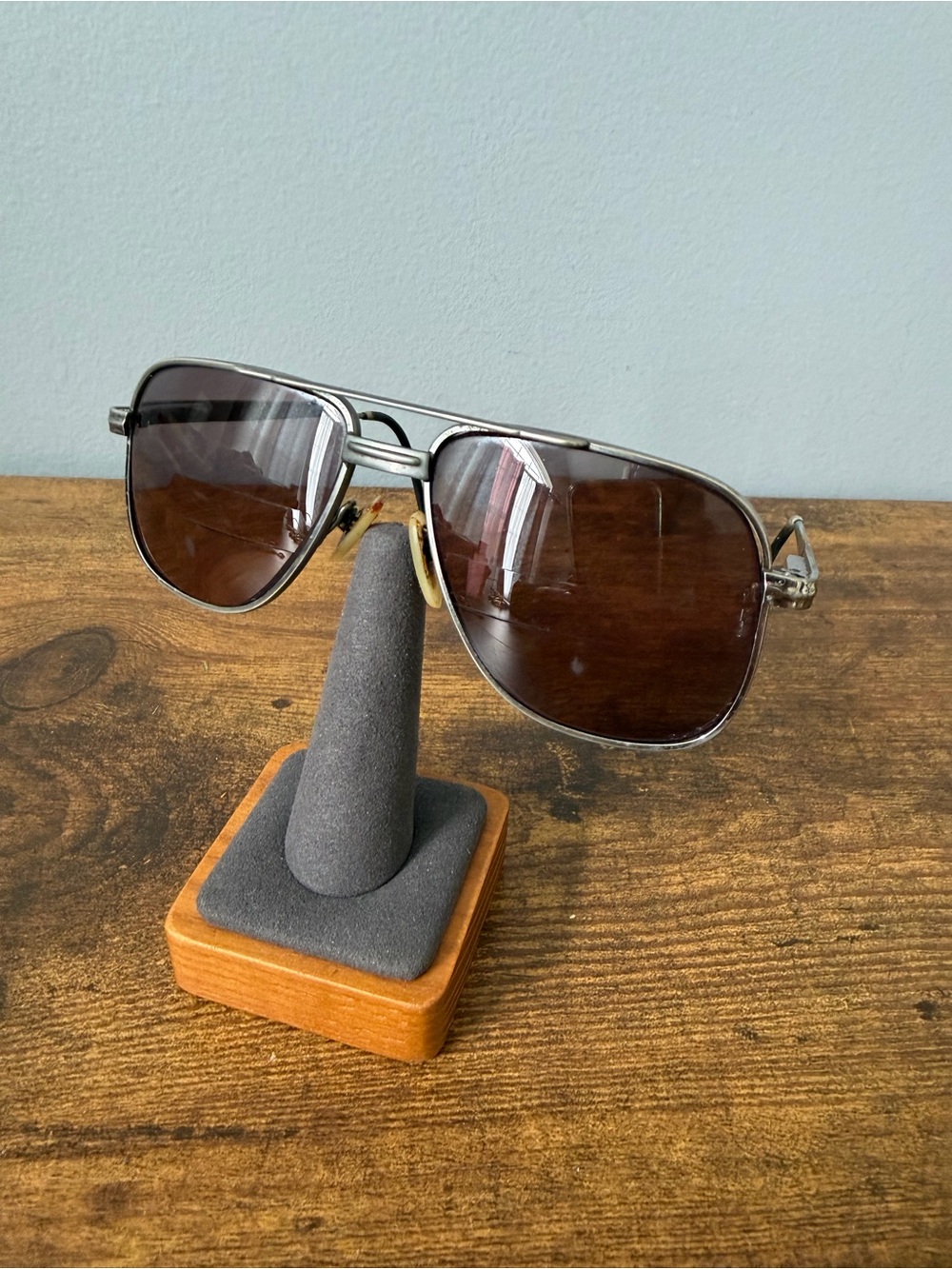 Vintage Gunmetal Navigator Eyeglass Frames 53-18 Double Bridge Metal‎ Optical